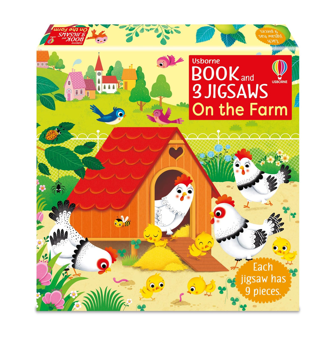 On The Farm (Usborne Book and 3 Jigsaws)